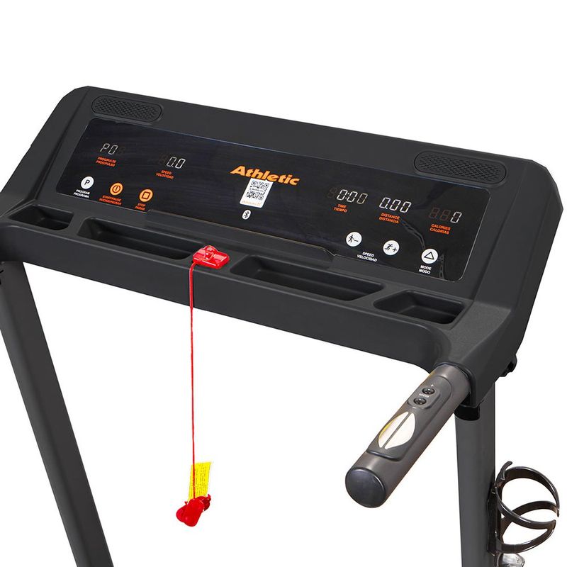 Caminadora Fit Fold 460T Plegable con Monitor LCD Color Negra con Detalles Naranja
