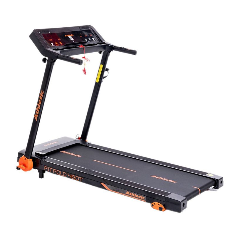 Caminadora Fit Fold 460T Plegable con Monitor LCD Color Negra con Detalles Naranja