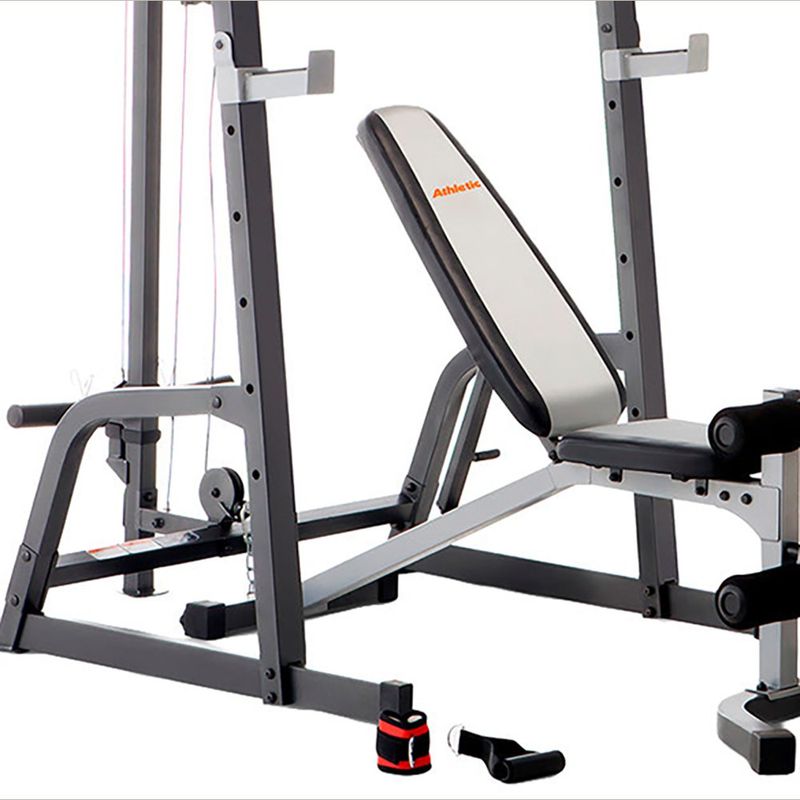 Estación de Gimnasio 150M Tipo Rack con Polea Color Gris