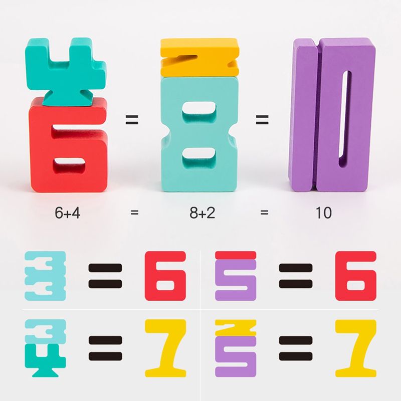 Bloques Numéricos Didácticos de Madera para Aprender Matemáticas