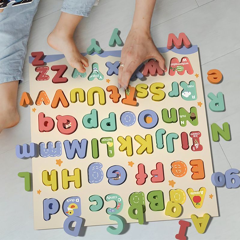 Alfabeto de Madera Didáctico Infantil con Letras Encajables