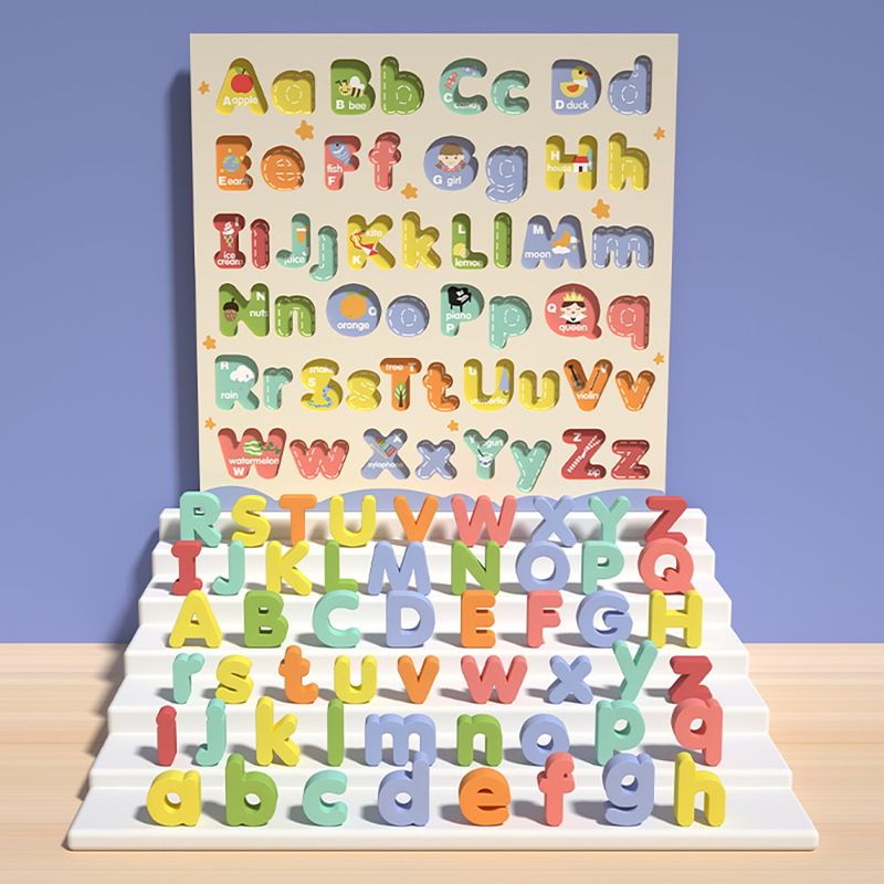 Alfabeto de Madera Didáctico Infantil con Letras Encajables