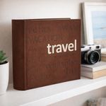 Álbum de Fotos de Gamuza Sintética con Diseño Travel para Fotos de 4 x 6 Plg