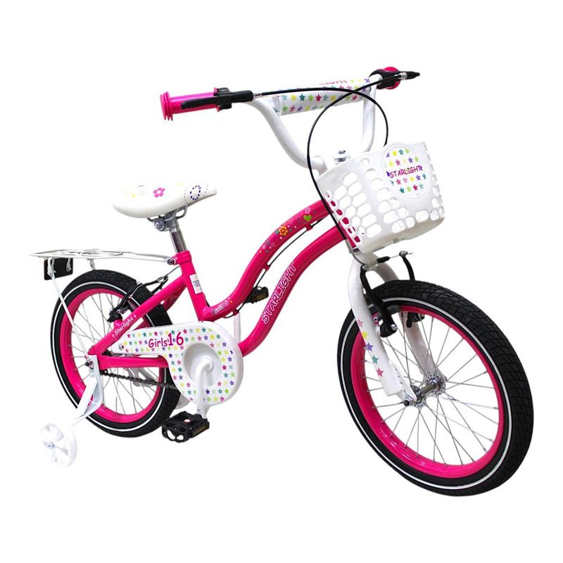 Bicicleta BMX 16 Starlight con Parrilla y Canasta para Niña Colores Surtidos