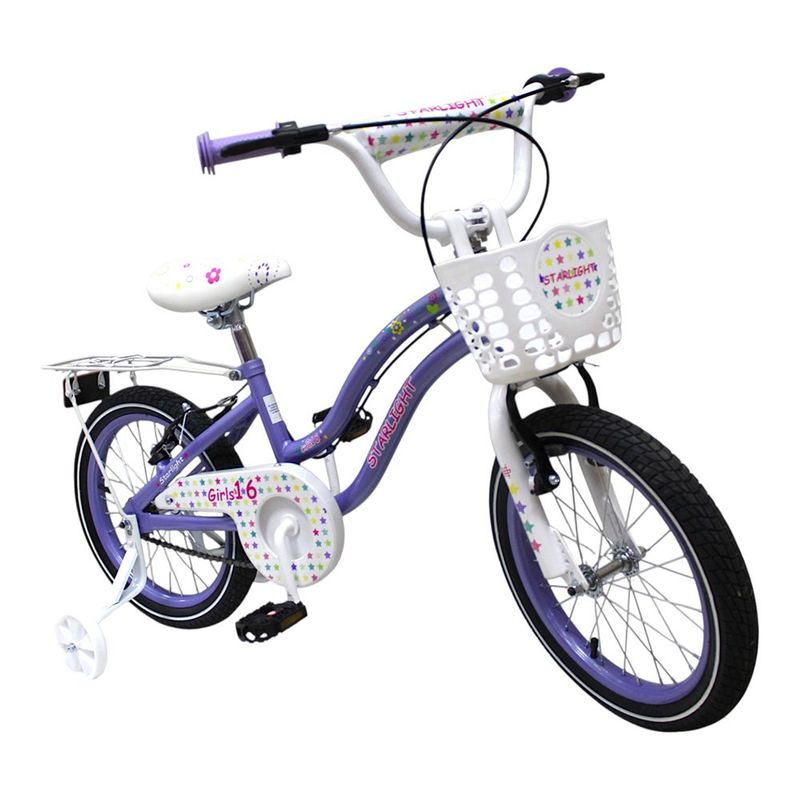 Bicicleta BMX 16 Starlight con Parrilla y Canasta para Niña Colores Surtidos