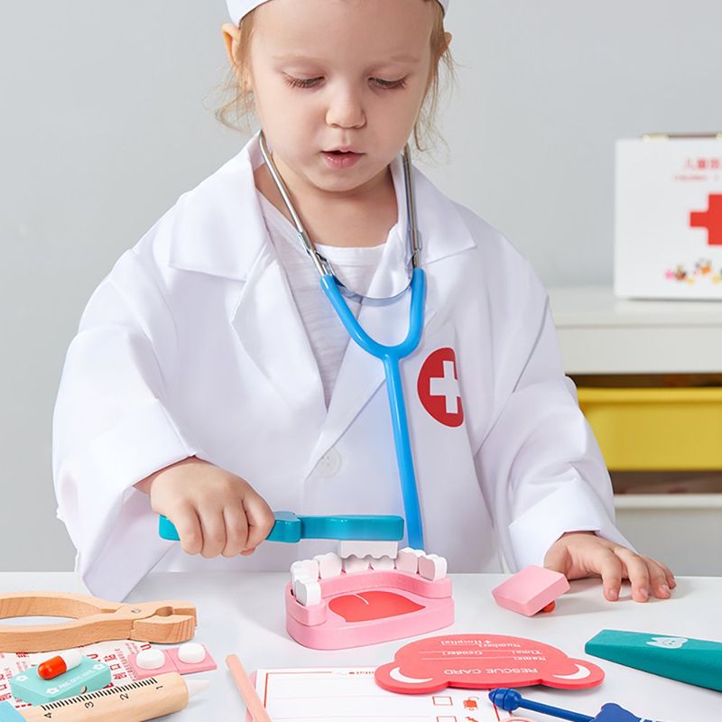 Set de Juego Doctor Infantil de Madera con Maletín y Accesorios Médicos