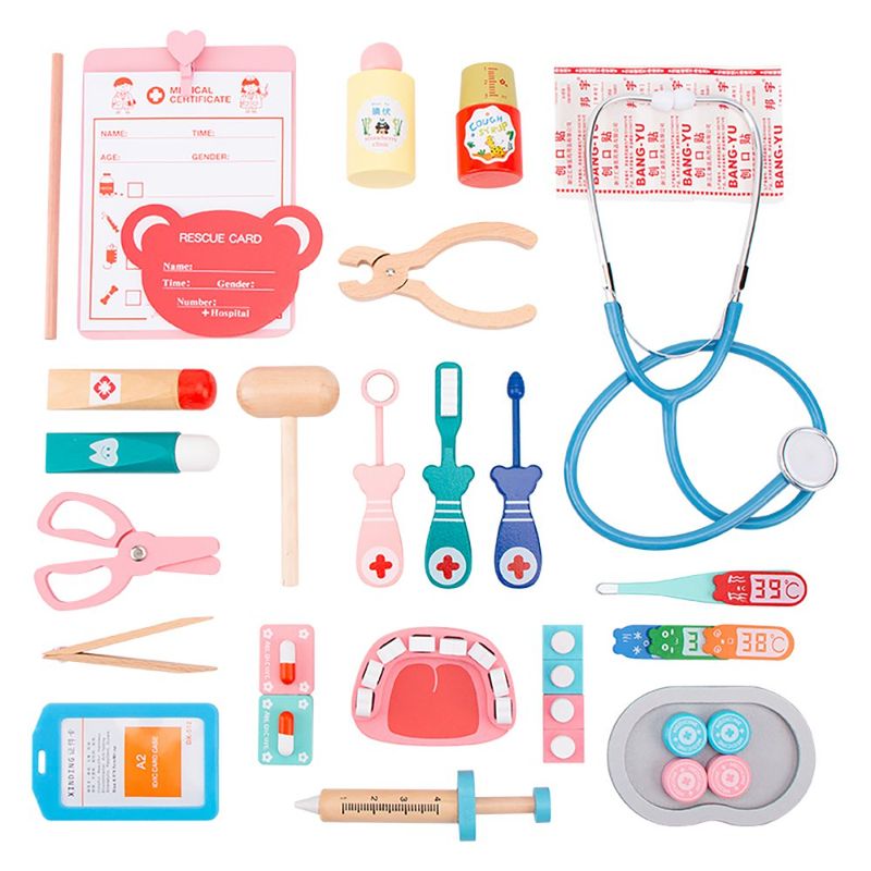 Set de Juego Doctor Infantil de Madera con Maletín y Accesorios Médicos