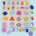 Tablero de Números y Formas de Madera Didáctico Infantil