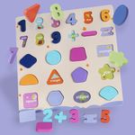 Tablero de Números y Formas de Madera Didáctico Infantil