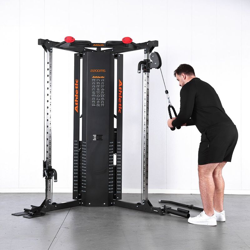 Maquina FTS Doble Polea 2200MS de 160 kg Color Negra con Detalles Naranja