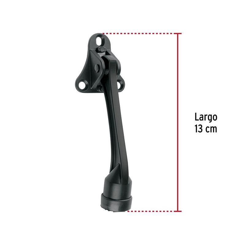 Tope para Puerta Metálico con Goma 13 cm Color Negro