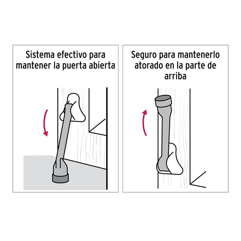 Tope para Puerta Metálico con Goma 13 cm Color Negro