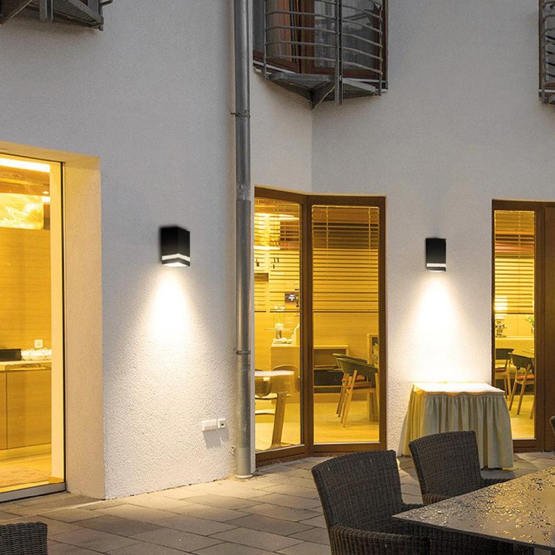 Lámpara Exterior para Pared LED de 9W Forma Cuadrada Modelo Antar 2 Unidades