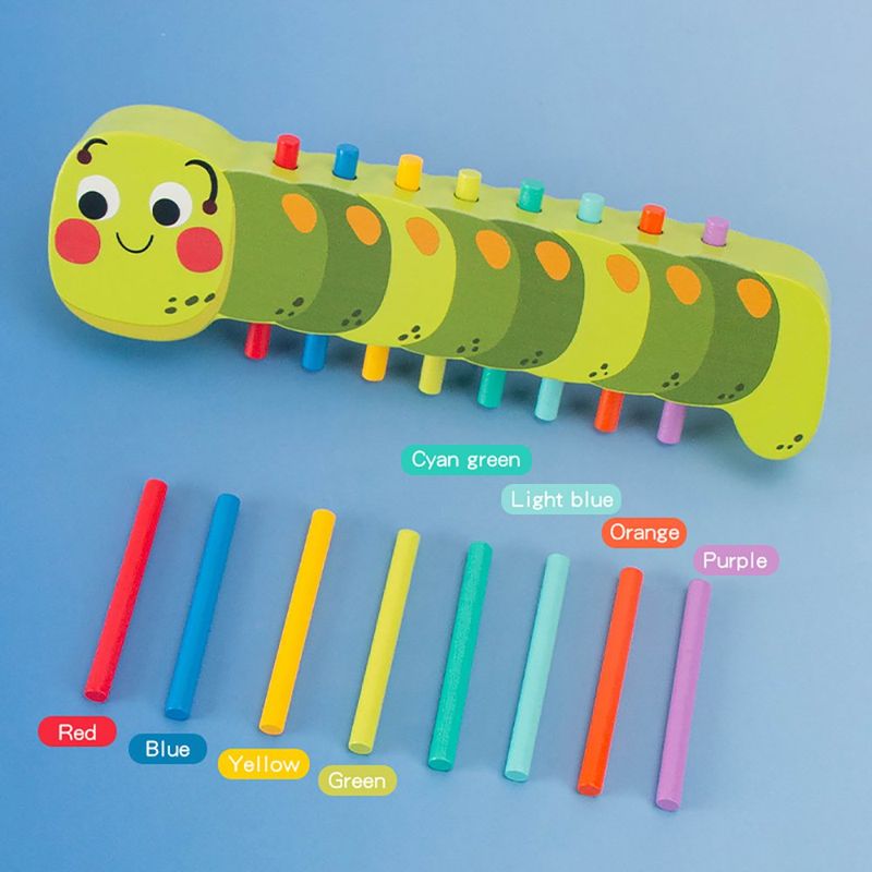 Juego Didáctico de Clasificación de Colores Oruga de Madera
