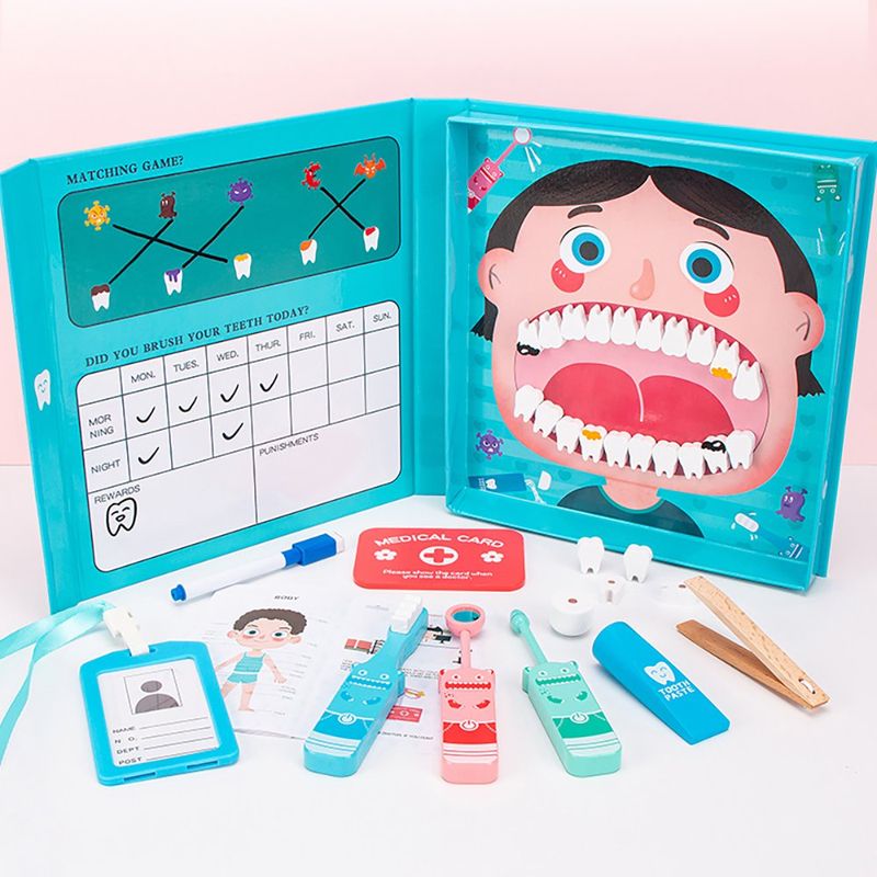 Set de Juego Didáctico de Dentista con Accesorios Color Azul
