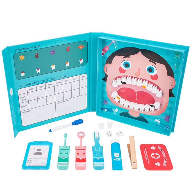 Set de Juego Didáctico de Dentista con Accesorios Color Azul