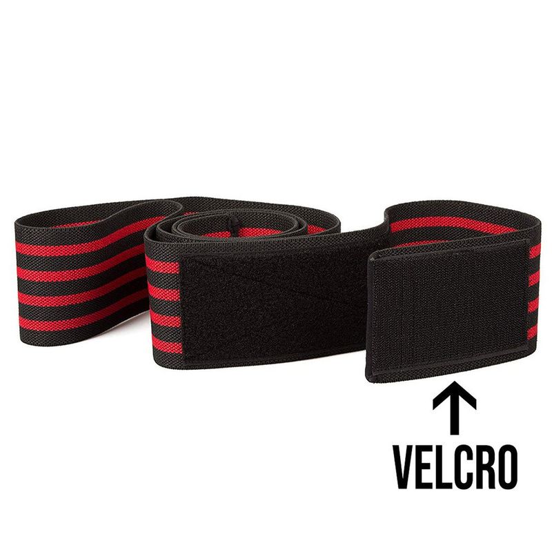 Vendas Para Rodillas con Velcro de 7.62 X 198 Cm Color Negras con Rojo