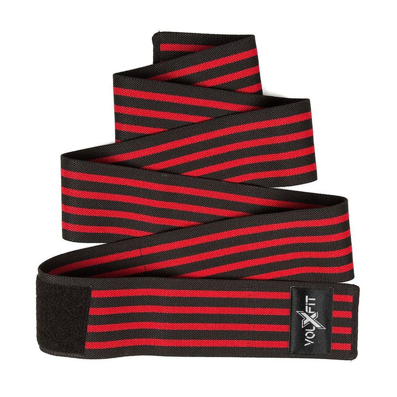 Vendas Para Rodillas con Velcro de 7.62 X 198 Cm Color Negras con Rojo