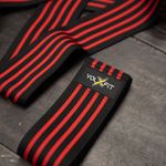 Vendas Para Rodillas con Velcro de 7.62 X 198 Cm Color Negras con Rojo