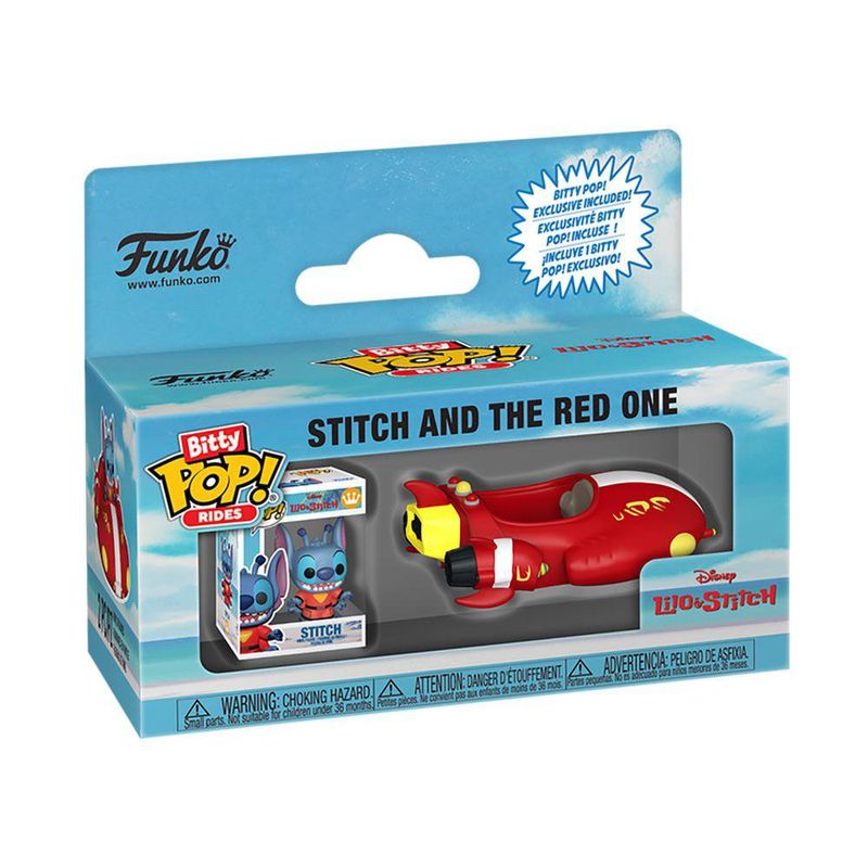 Funko Bitty Pop Rides Disney Stitch and The Red One Figura Coleccionable con Nave