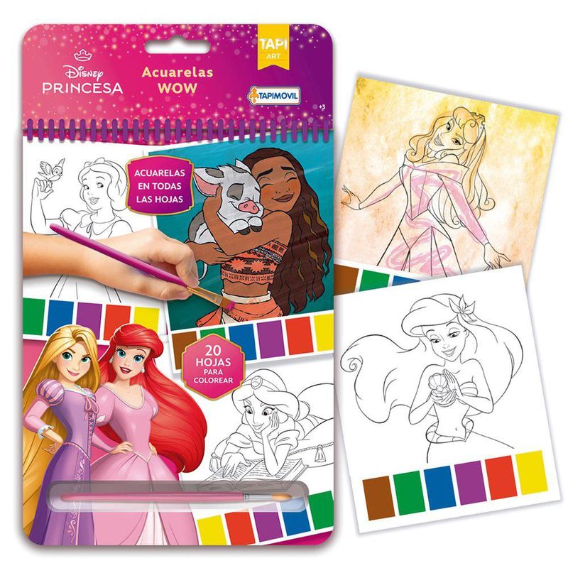 Set de Acuarelas de Princesas 20 Hojas con Pincel