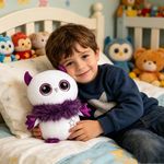 Peluche para Bebé Glowee Luma con Lápiz UV Brilla en la Oscuridad Color Blanco y Morado