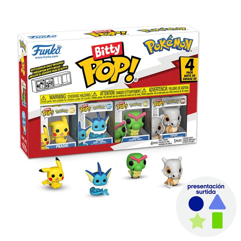 Funko Bitty Pop Pokémon Set de 4 Figuras Coleccionables de Vinilo Serie 2 - Presentación Surtida