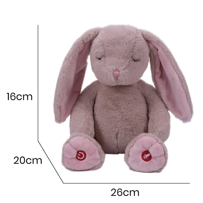 Conejo de Peluche Musical con Sonidos Relajantes para Bebé Color Rosado