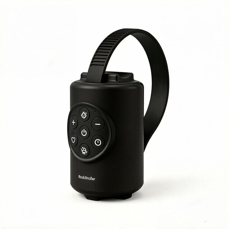 Mecedor para Carruaje de Bebé Rocking iRockStoller con Función Bluetooth Color Negro