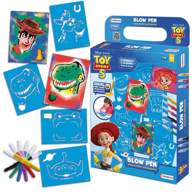 Set Aerógrafo Toy Story 5 con Plumones y Plantillas