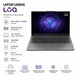 Laptop Lenovo LOQ Gaming FHD 144Hz Core i5 16GB RAM 512GB SSD Gris de 15.6 Plg