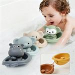 Set de Barcos Flotantes con Marionetas de Animalitos de la Selva para Bebé
