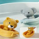 Set de Barcos Flotantes con Marionetas de Animalitos de la Selva para Bebé