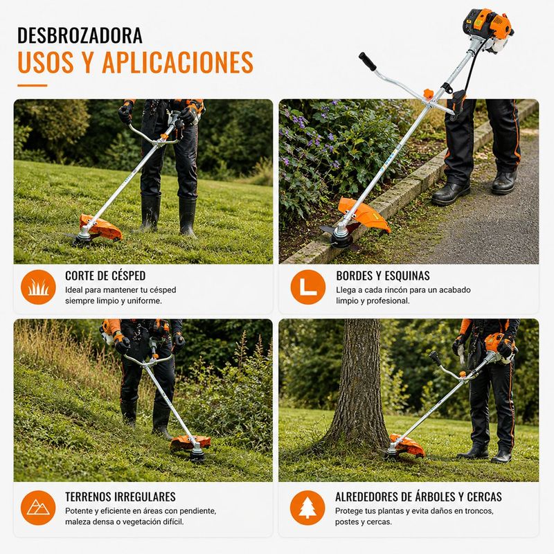 Desbrozadora de Grama a Gasolina Tipo Bici 52 CC