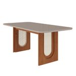 Mesa de Comedor Valentina 180 x 90 cm con Cubierta de Vidrio