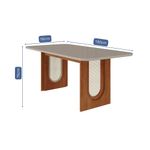 Mesa de Comedor Valentina 180 x 90 cm con Cubierta de Vidrio