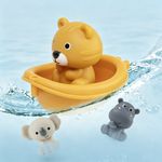 Set de Barcos Flotantes con Marionetas de Animalitos de la Selva para Bebé
