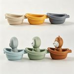Set de Barcos Flotantes con Marionetas de Animalitos de la Selva para Bebé