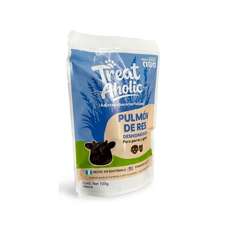 Snack de Pulmón de Res Deshidratado para Perros y Gatos