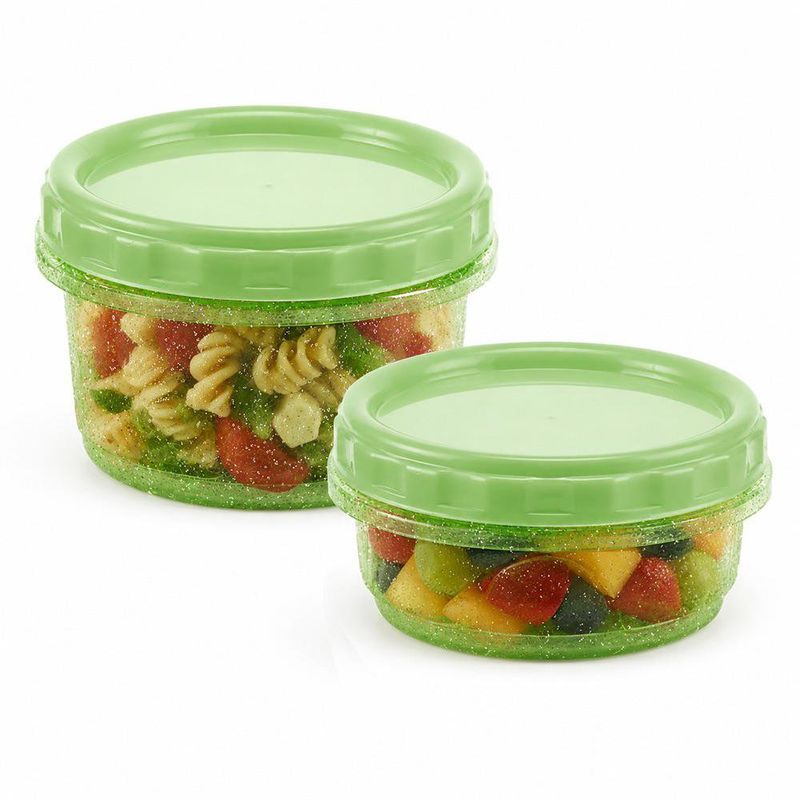 Set de 2 Contenedores Cilíndricos con Rosca Color Verde Aloe