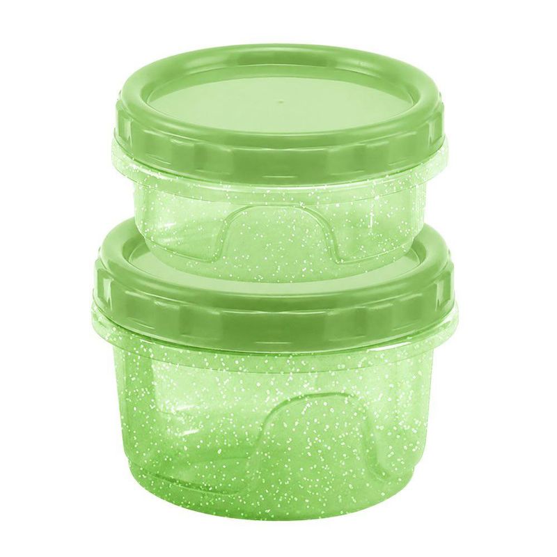 Set de 2 Contenedores Cilíndricos con Rosca Color Verde Aloe