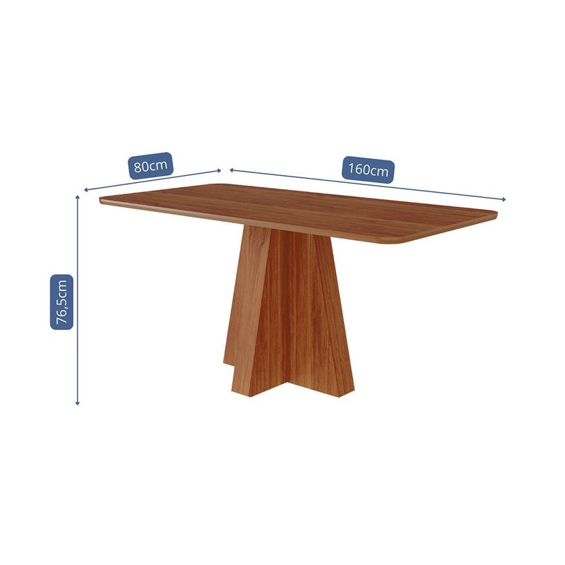 Mesa de Comedor Maite 160 x 80 cm Diseño Moderno Color Café