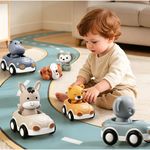 Set de Carritos con Animales Diseño Koala, Cerdito y Ovejita para Bebé 6 Piezas