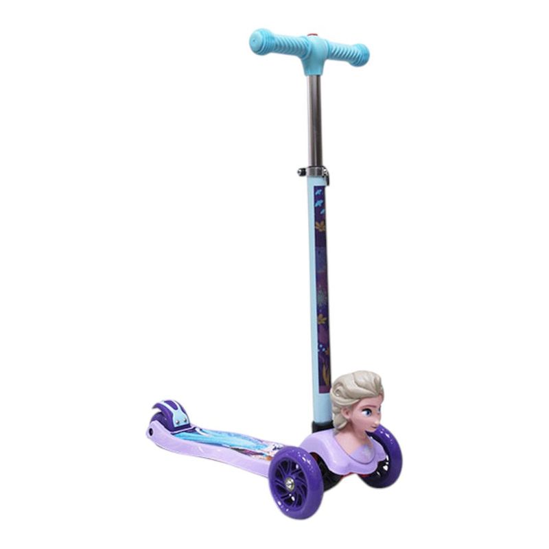 Monopatín Infantil con Muñeco Decorativo Diseño 3D Elsa de Frozen Disney Color Celeste y Lila