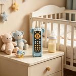 Control Remoto Didáctico Multilenguaje Infantil Diseño Mono Color Celeste