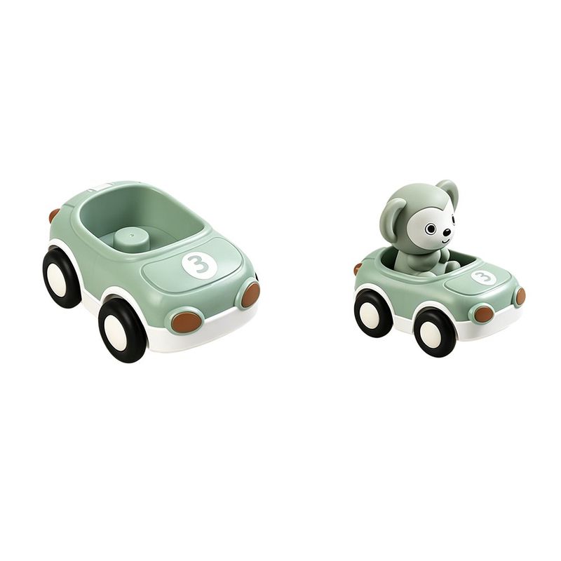 Set de Carritos con Animales Diseño Elefante, Zorro y Mono para Bebé 6 Piezas