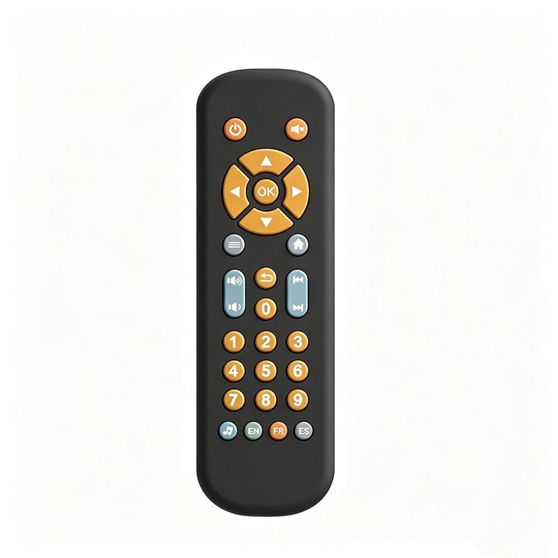 Control Remoto Didáctico Multilenguaje Infantil Diseño Mono Color Celeste