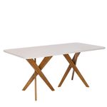 Mesa de Comedor 180 x 90 cm con Cubierta de Vidrio
