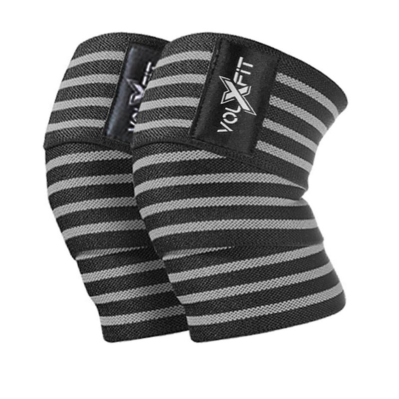 Vendas Para Rodillas con Velcro de 7.62 X 198 Cm Color Negras con Gris