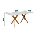 Mesa de Comedor 180 x 90 cm con Cubierta de Vidrio